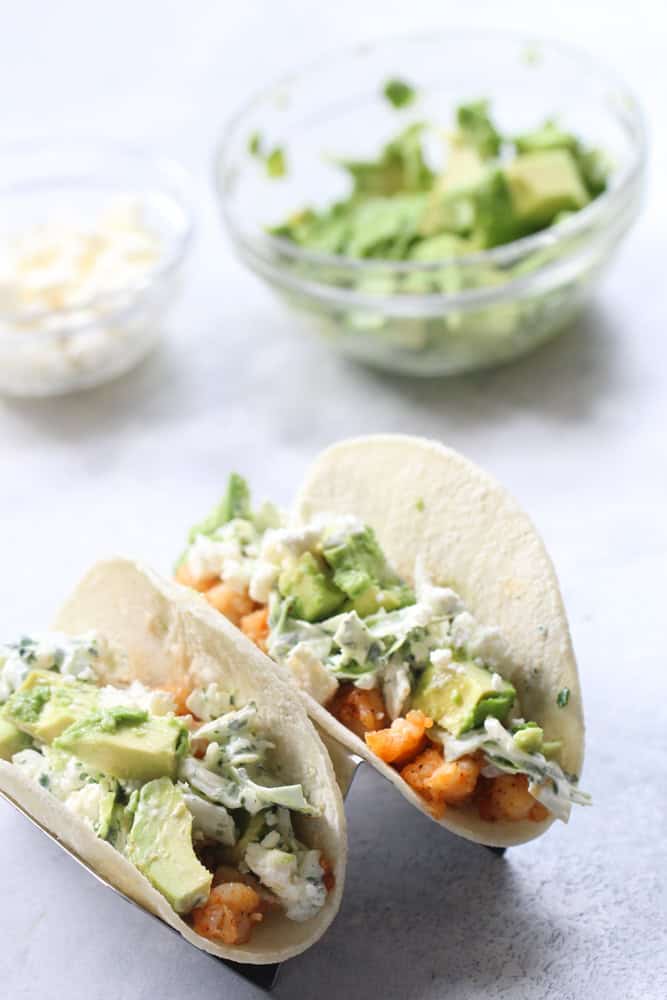 Healthy Cilantro Lime Shrimp Tacos