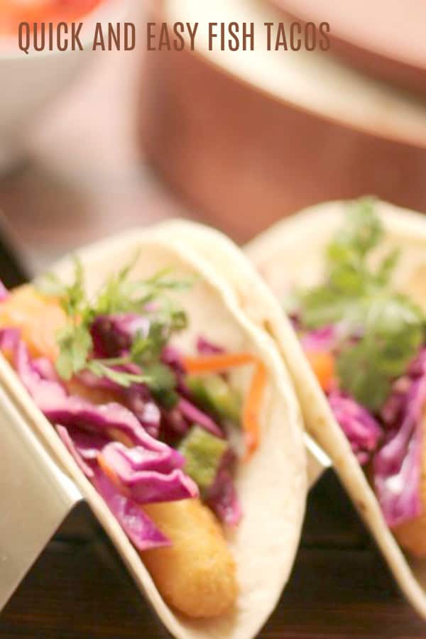 easy fish tacos with red cabbage slaw