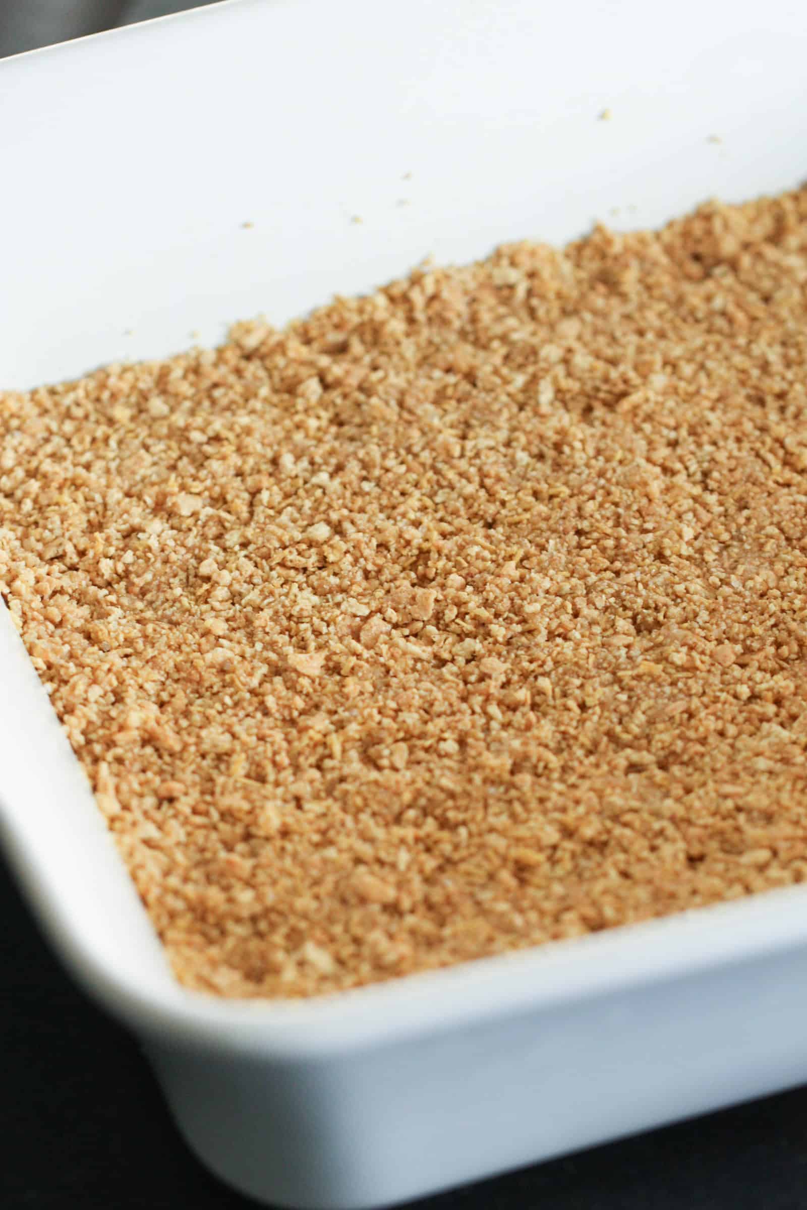 Graham Cracker Crust pressed into a baking dish