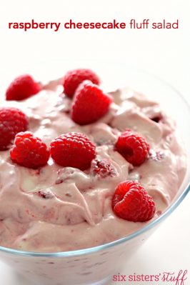 Raspberry Cheesecake Fluff Salad on SixSistersStuff