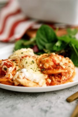 ravioli casserole on a plate