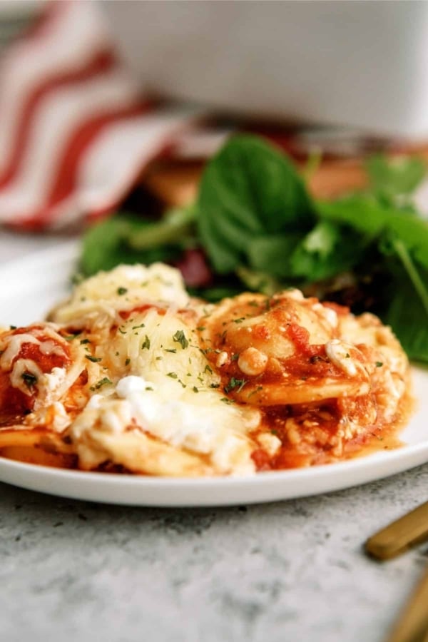 ravioli casserole on a plate