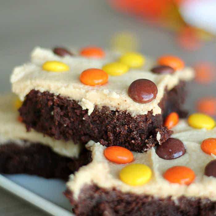 Fudgy Brownies with Peanut Butter Buttercream Frosting