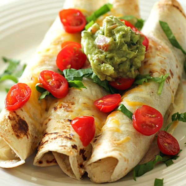 Baked Chicken Flautas - SixSistersStuff