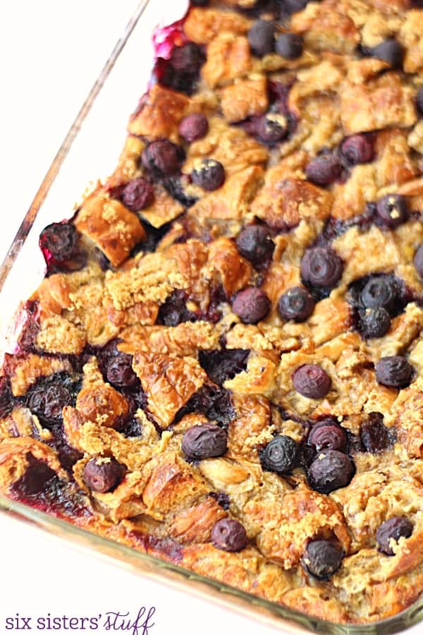 Blueberry Croissant Breakfast Bake from SixSistersStuff