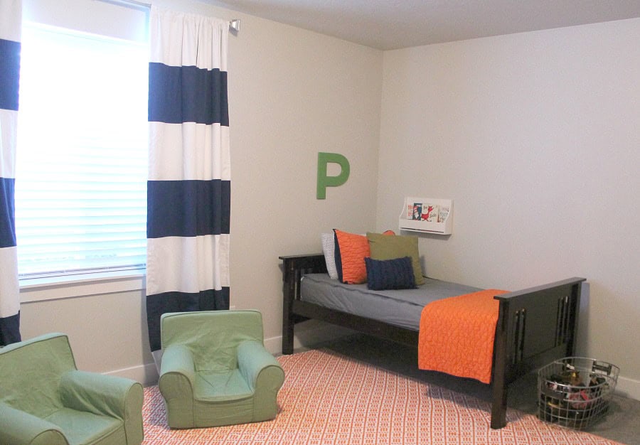 Orange Green and Blue Boys Bedroom