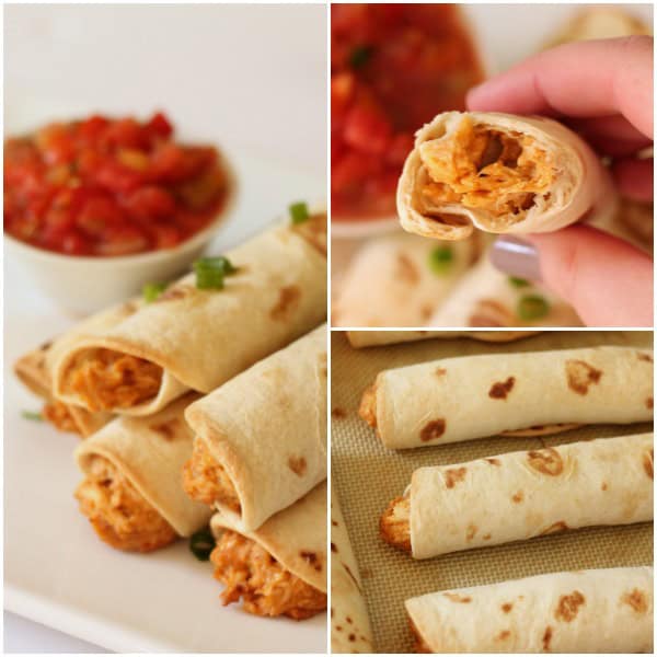 Slow Cooker Taquitos collage