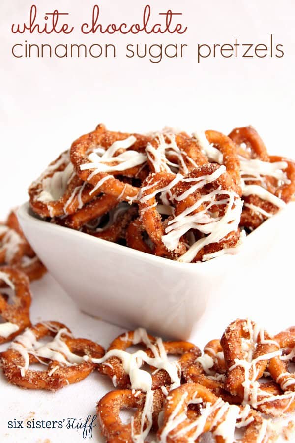 white chocolate cinnamon sugar pretzels recipe