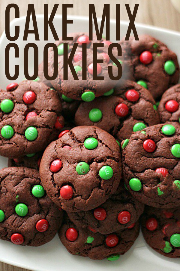 Cake Mix Christmas Cookies  on a white plate