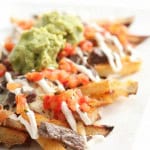 carne asada fries loaded with guacamole