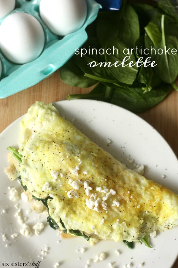 Easy Spinach Artichoke Omelette