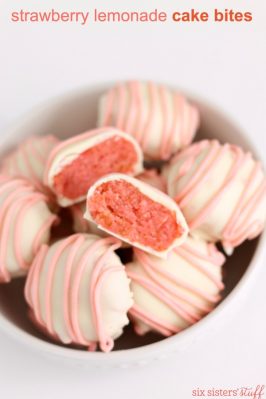 Strawberry Lemonade Cake Bites Six Sisters