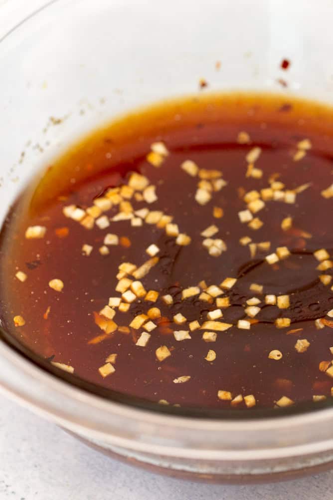 Sesame Sauce in a bowl for Instant Pot Honey Sesame Chicken