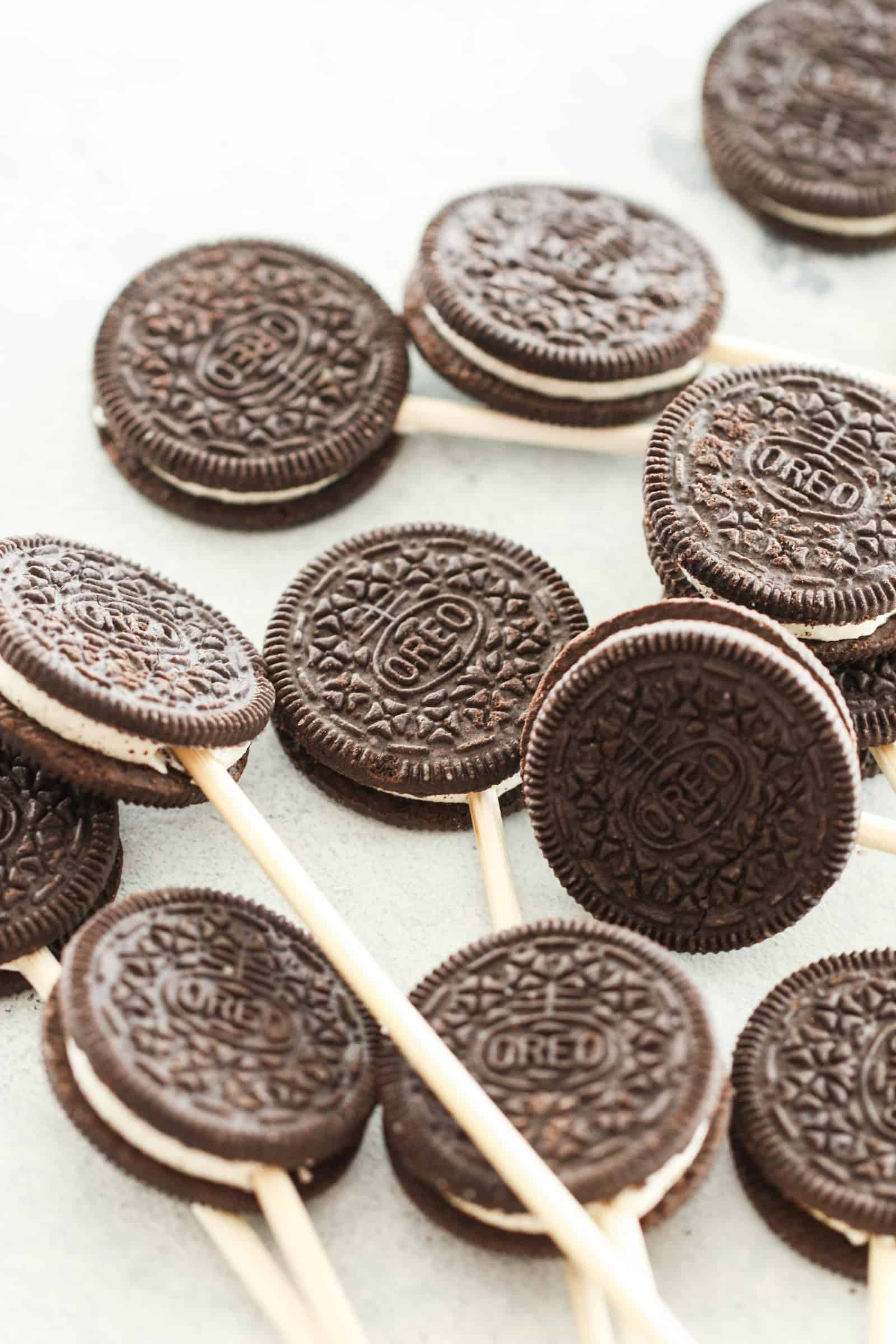 Oreo cookies on sticks