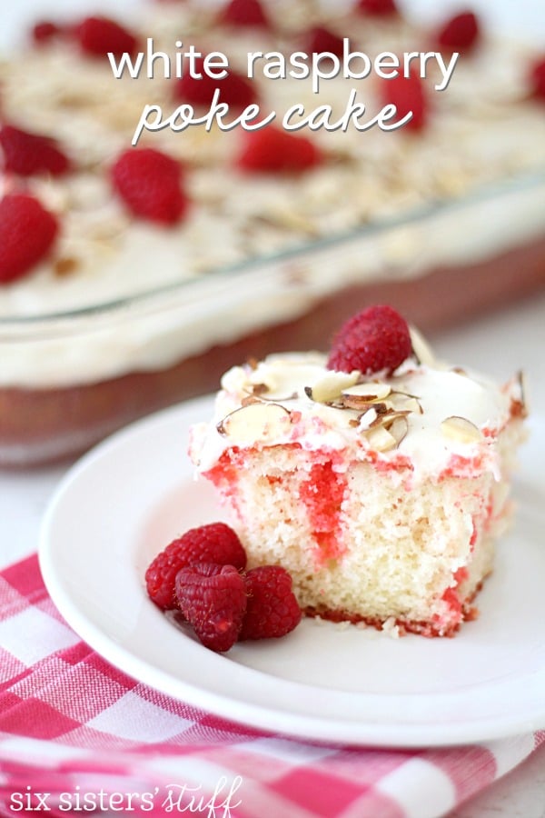 White Raspberry Poke Cake Recipe
