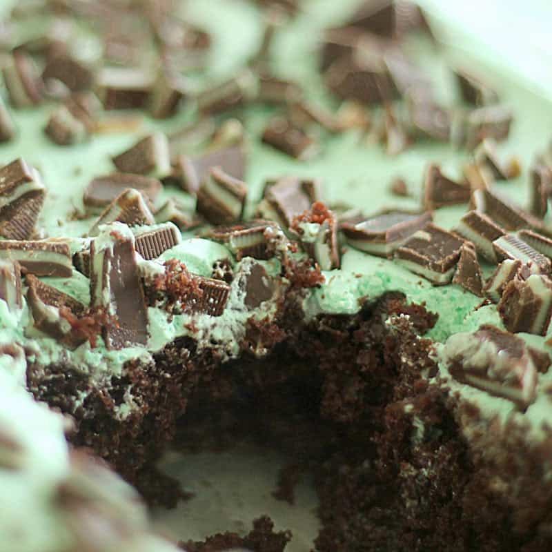 Thin Mint Poke Cake