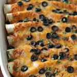 beef enchiladas out of the oven