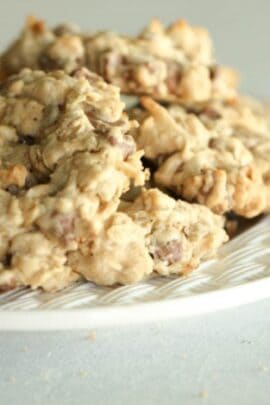 A plate of Oatmeal Coconut Dream Cookies.