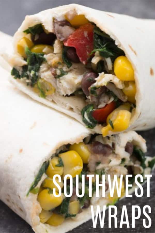 Southwest Wrap cut in half