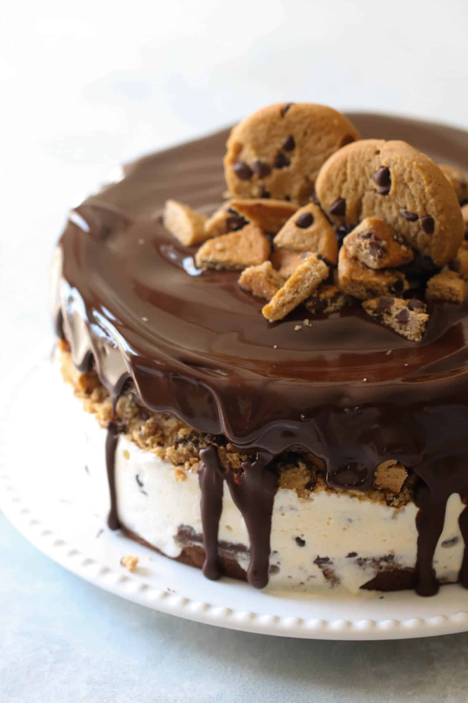 Chocolate Chip Cookie Ice Cream Cake Recipe - 6 Sisters Stuff