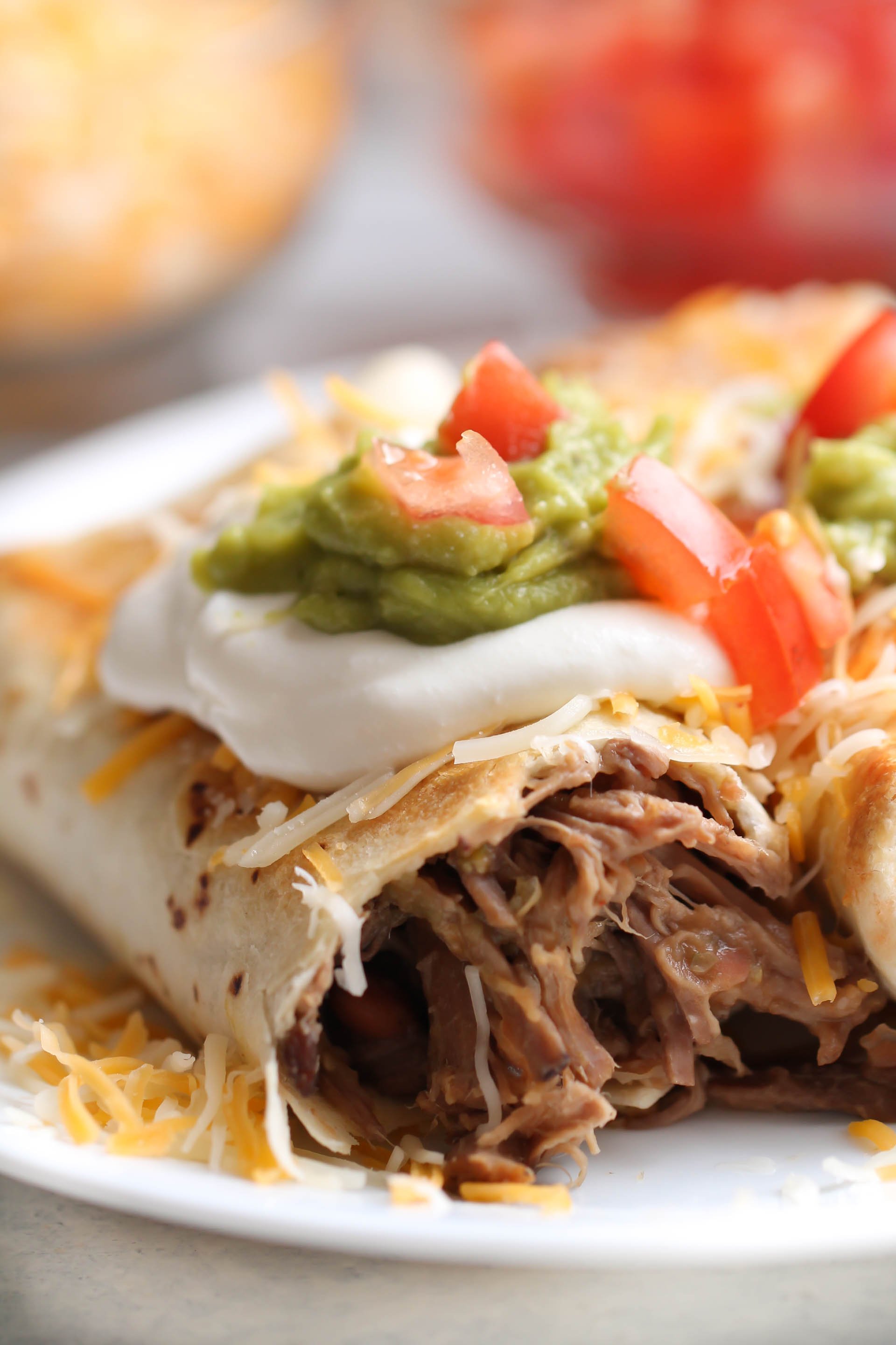 Baked Shredded Beef Chimichangas Recipe