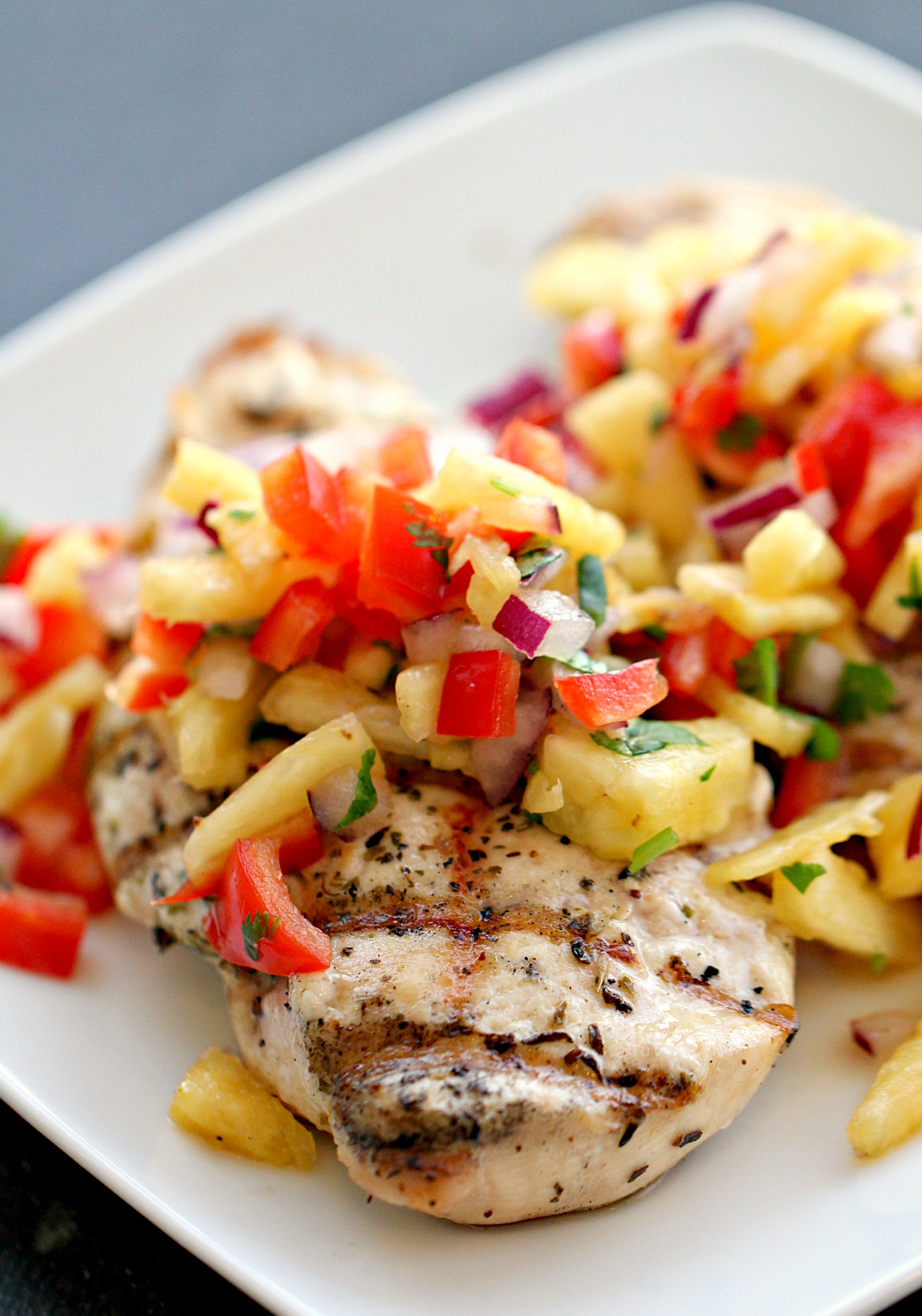 Grilled Blackened Chicken and Pineapple Salsa
