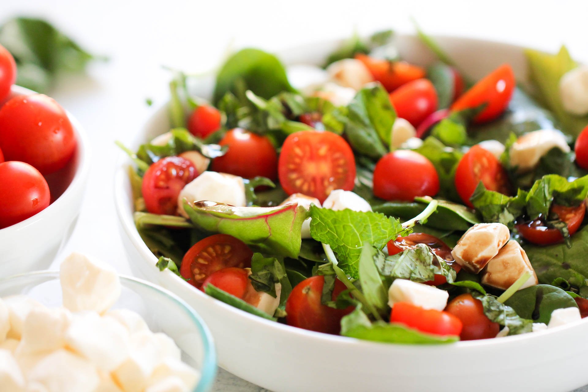 A bowl of Caprese Salad