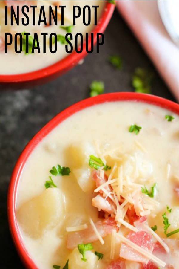 Instant Pot Potato Soup in a bowl