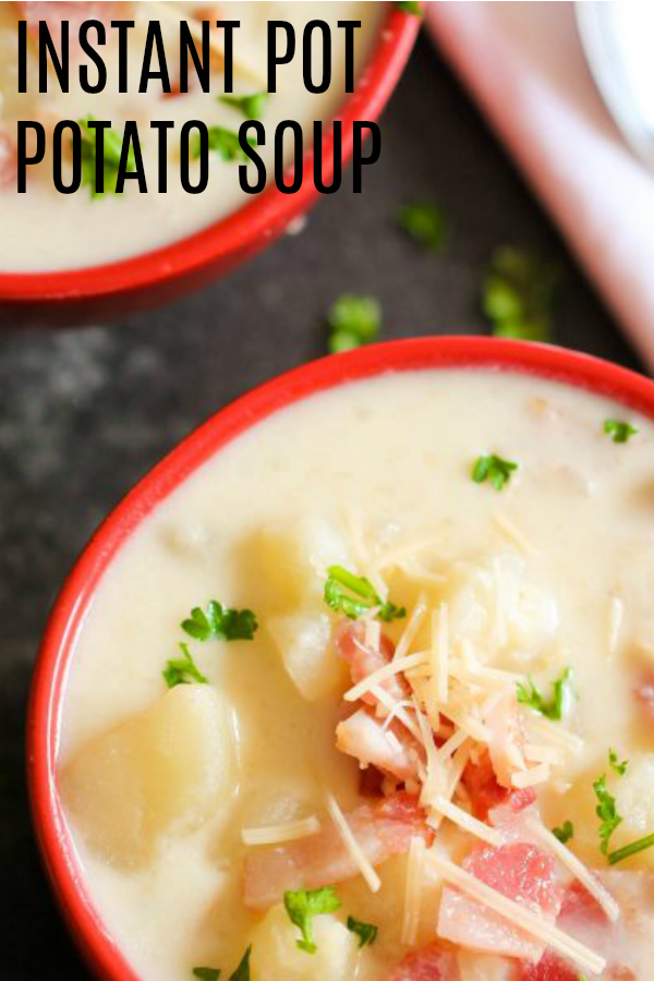 Instant Pot Potato Soup in a bowl