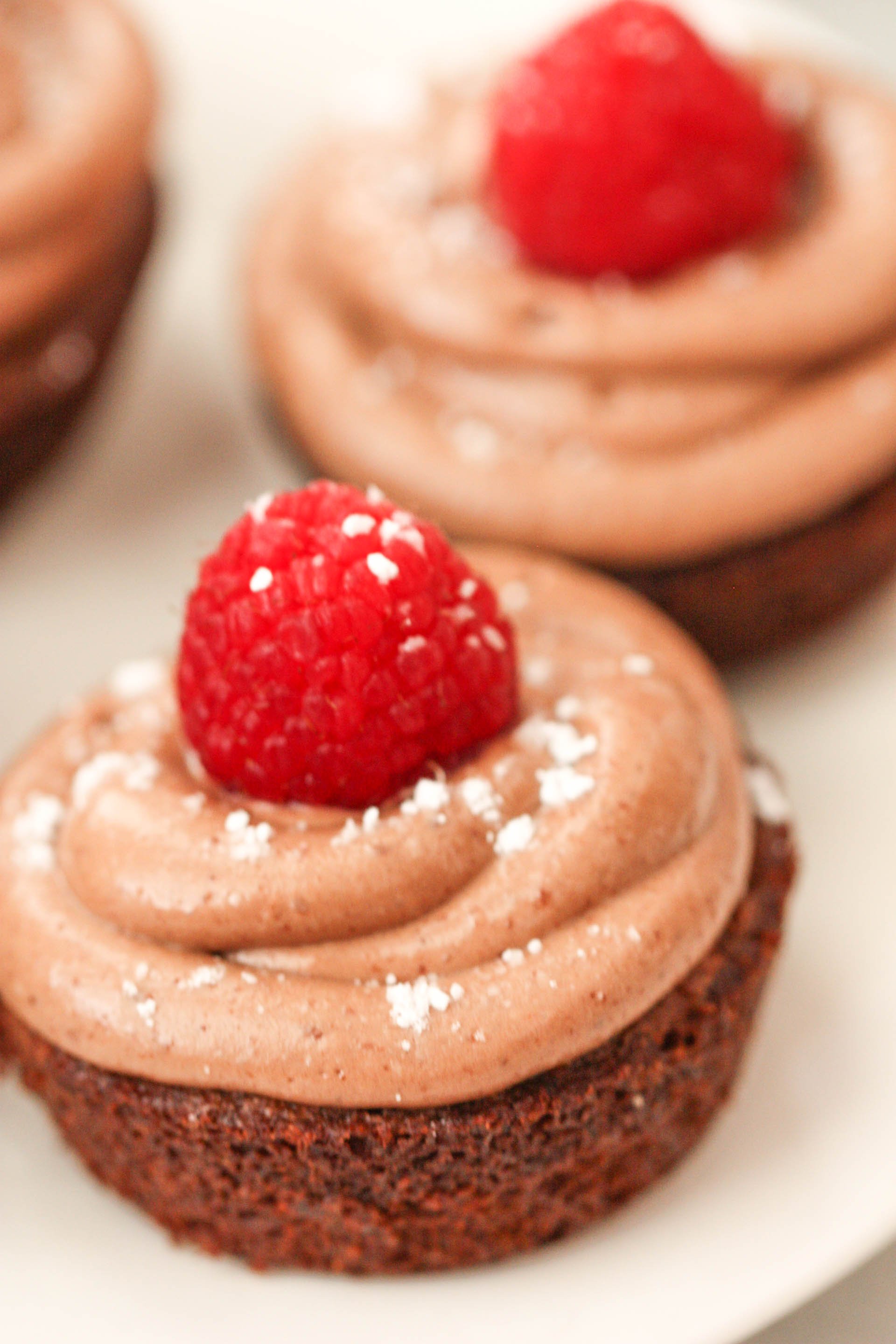 Raspberry Chocolate Mousse Brownie Cups