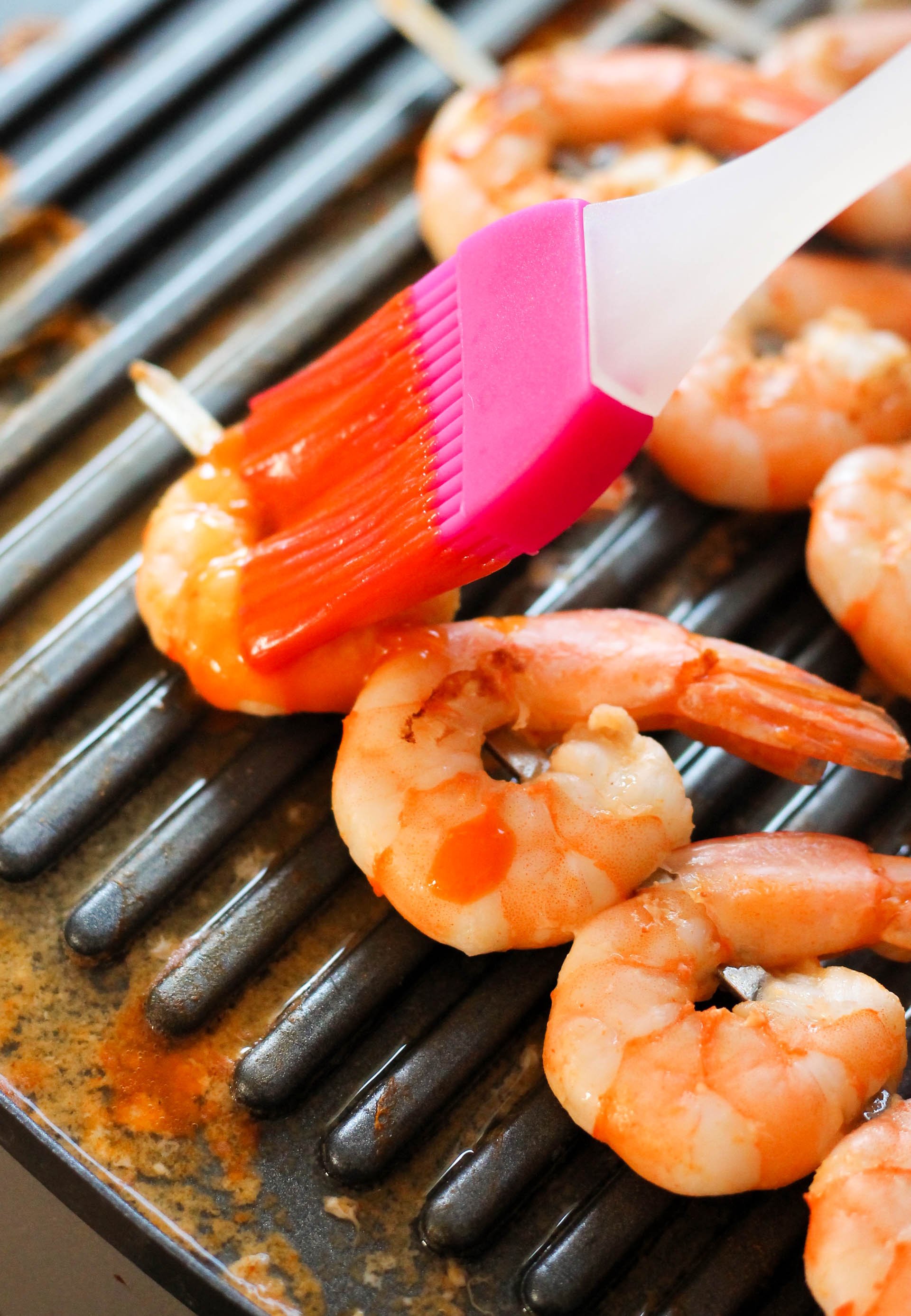 Grilled Buffalo Shrimp on the grill