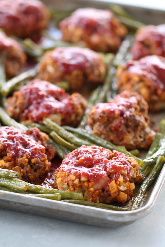 Sheet Pan Meatloaf and Green Beans Recipe