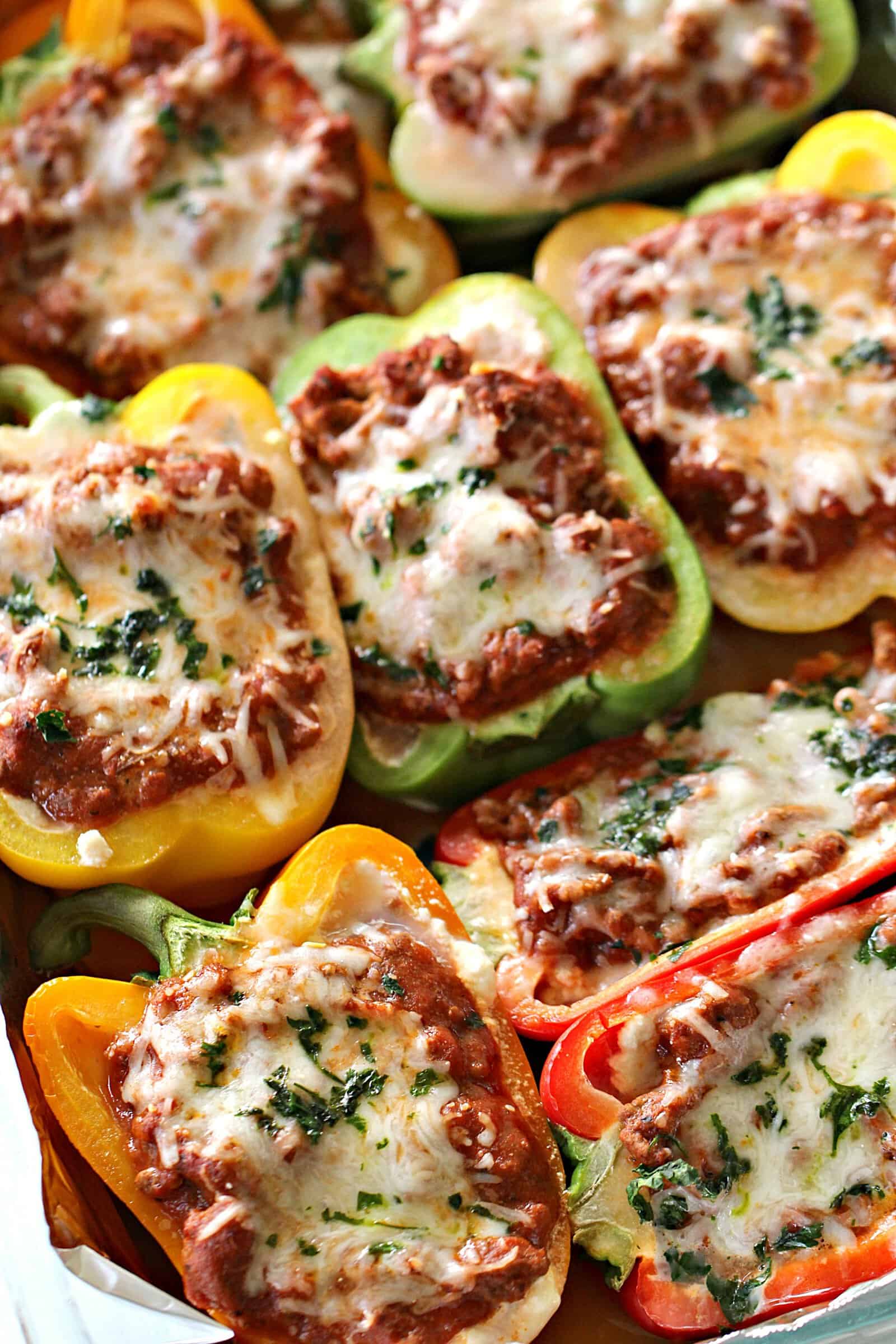 Ground Turkey Lasagna Stuffed Peppers