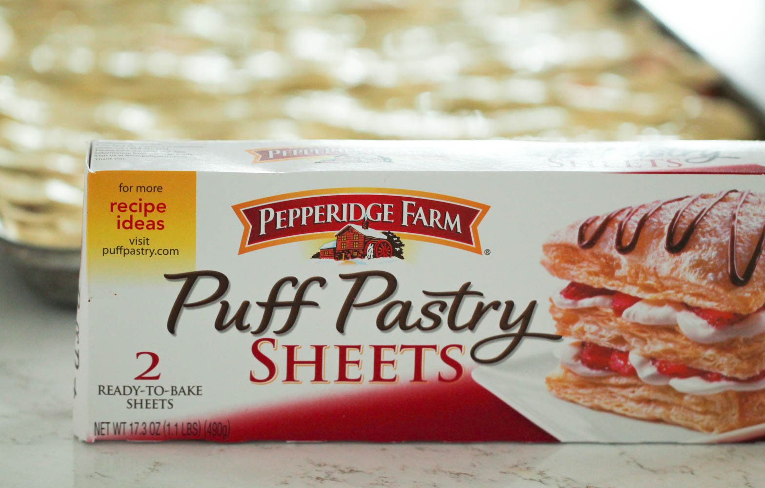 Box of puff pastry sheets