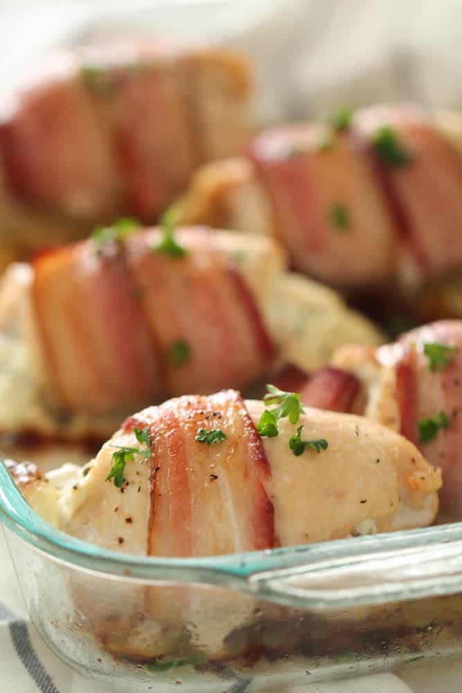 Bacon Wrapped Cream Cheese Stuffed Chicken Recipe