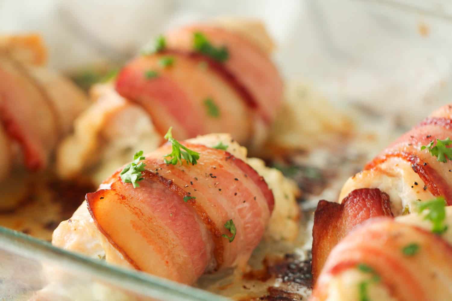 Bacon Wrapped Cream Cheese Stuffed Chicken