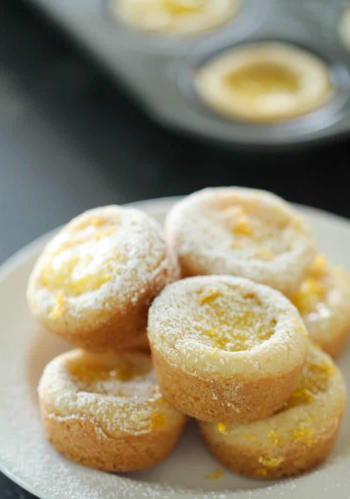 Lemon Bar Cookie Cups on a serving plate