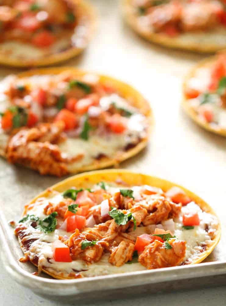 Skinny BBQ Chicken Tostadas Recipe