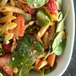 Strawberry Spinach Pasta Salad