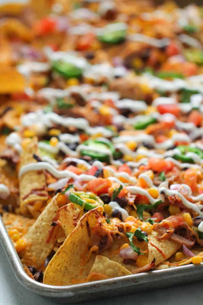 Loaded Sweet Pork Sheet Pan Nachos Recipe