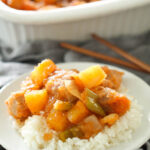 Easy Baked Sweet and Sour Pork on Six Sisters Stuff