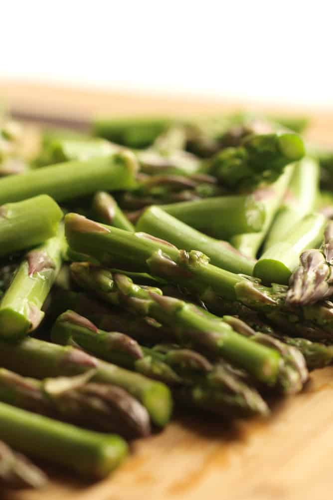 Raw Asparagus chopped