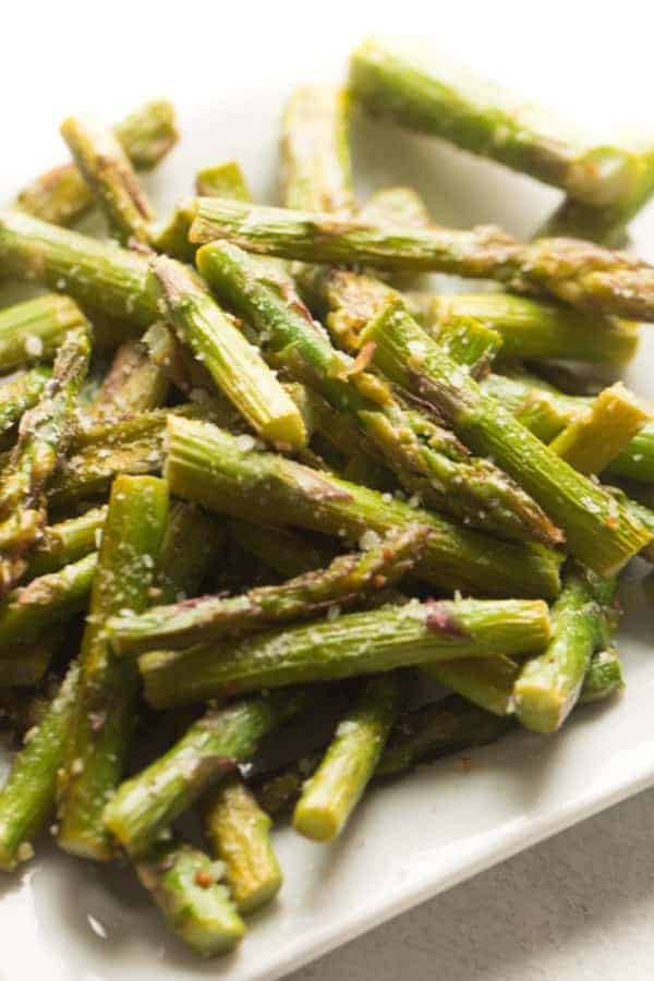 Parmesan Lemon Asparagus on a plate