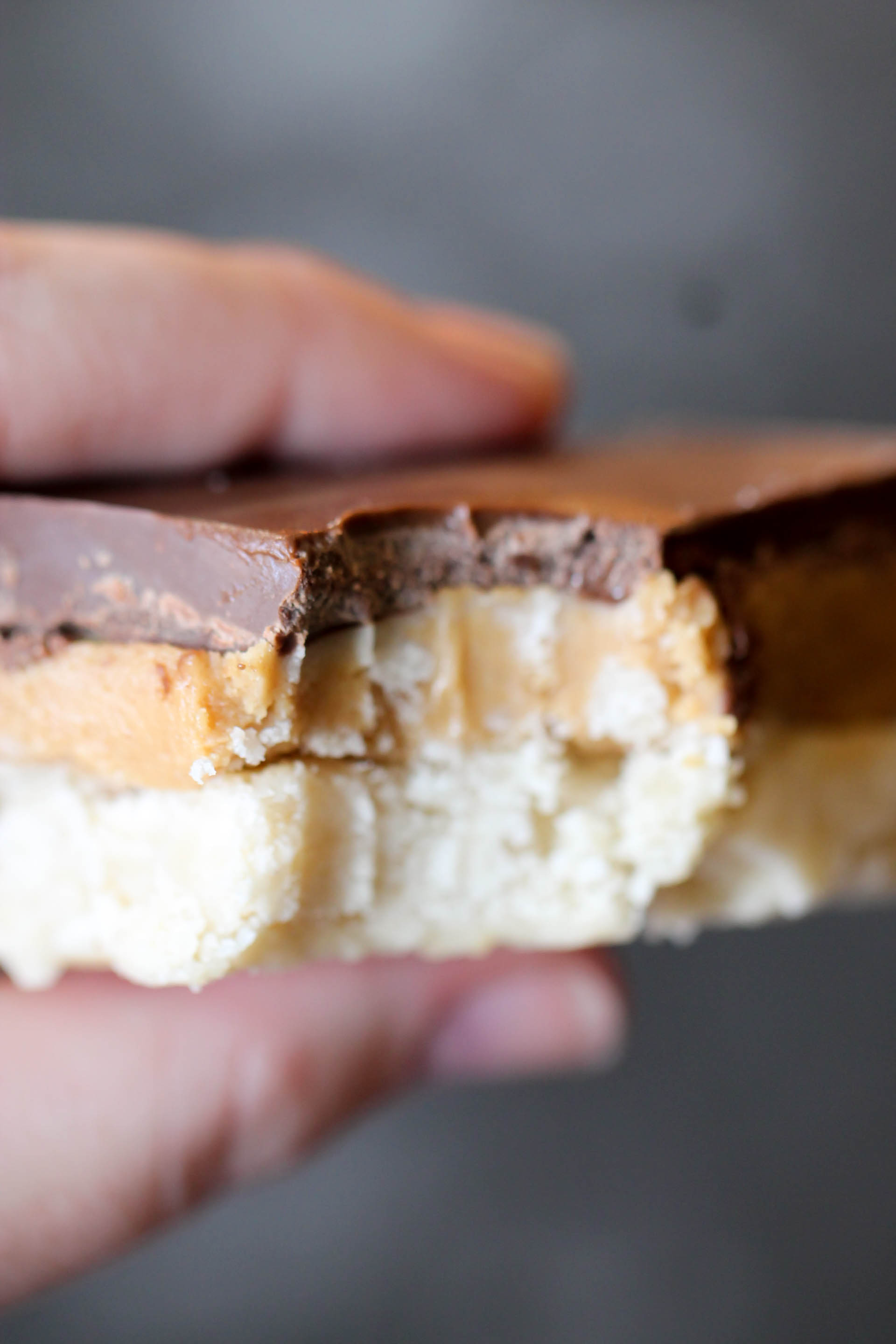 A Copycat Tagalong Bars with a bite missing