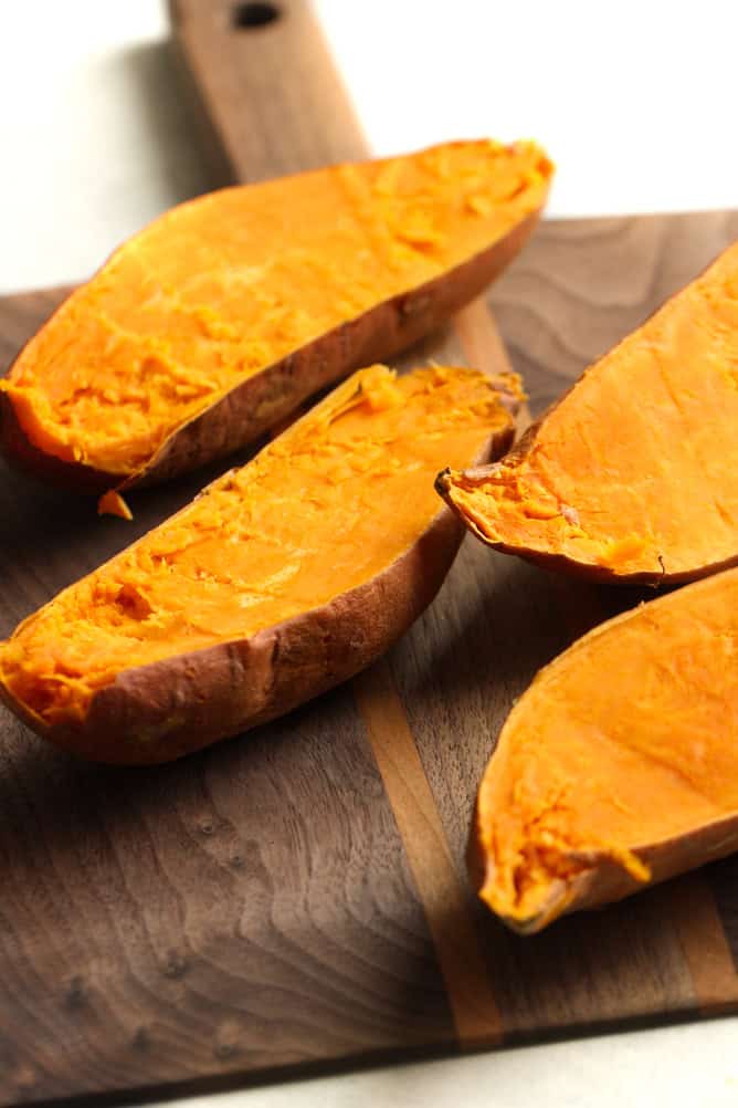 Sweet Potatoes cute in half