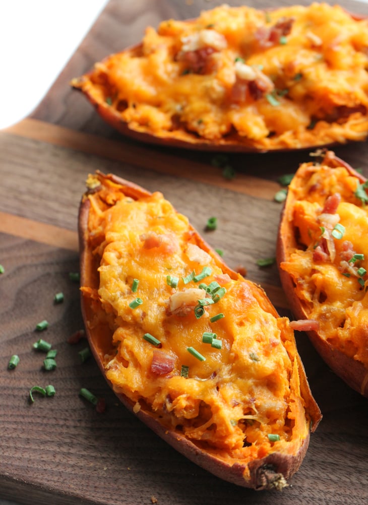 Twice Baked Bacon and Chive Sweet Potatoes Recipe