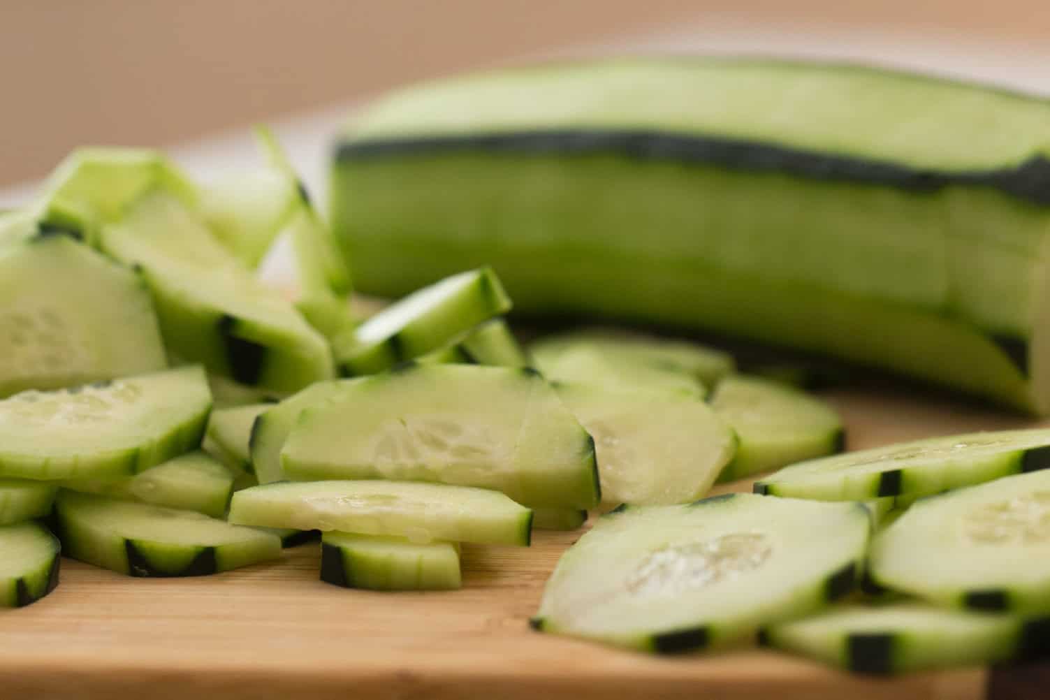 Cucumber peeled and sliced