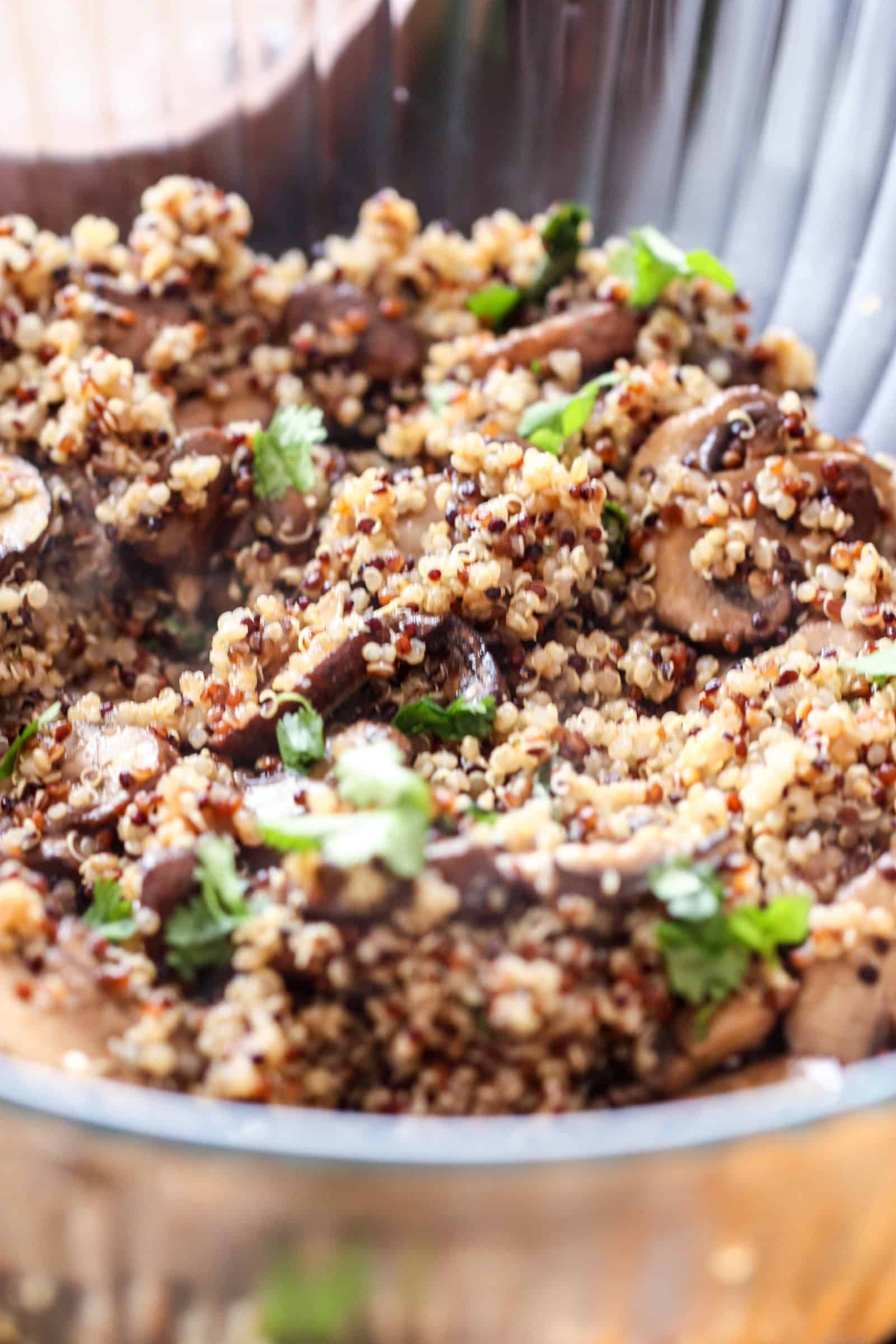 Mushroom and Garlic Quinoa