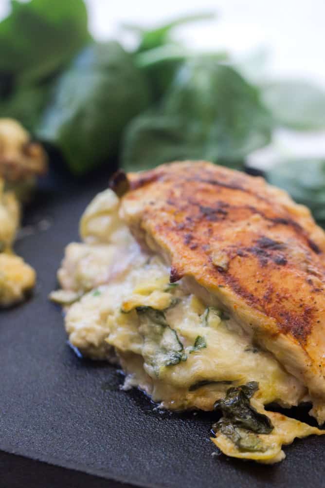 Spinach and Artichoke Stuffed Chicken