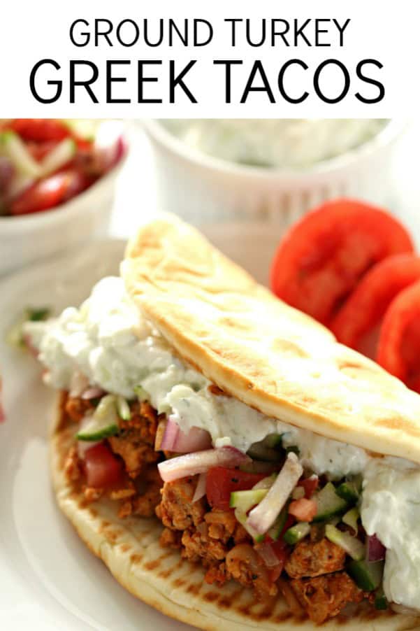 Ground Turkey Greek Tacos with Tzatziki